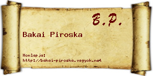 Bakai Piroska névjegykártya