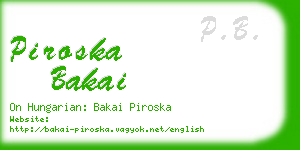 piroska bakai business card